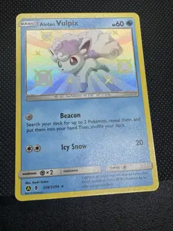 Alolan Vulpix SV8/SV94 Pokemon Hidden Fates: Shiny Vault Baby Shiny Holo NM - Image 3