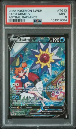 2022 POKEMON SWORD & SHIELD ASTRAL RADIANCE #TG13 FULL ART/STARMIE V PSA 9 - Image 1
