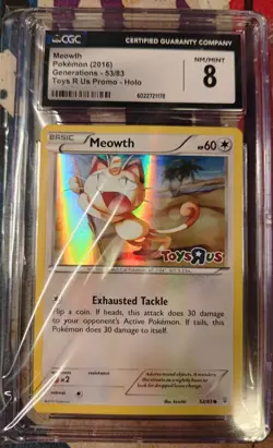 Pokemon TCG CGC 8 NM/Mint - Meowth 53/83 - 2016 Toys-R-Us Promo - HoloFoil - Image 1