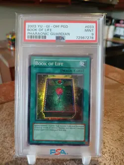 2003 Yu-Gi-Oh! Book of Life PSA 9 Pharaonic Guardian PGD Unlimited Super Rare - Image 1