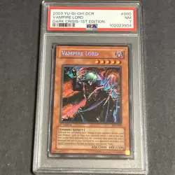 Yu-Gi-Oh! 2003 Vampire Lord DCR-000 1st Edition Secret Rare PSA 7 MINT - Image 1