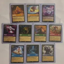 Disney Lorcana Legendary Lot 10 Cards First Chapter Elsa Rapunzel Mickey Belle - Image 1