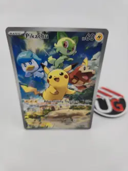 Pokemon Pikachu 027 Scarlet & Violet Paldea Evolved Black Star Promo Card - Image 1