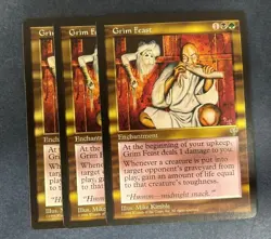 MTG 3X MIRAGE GRIM FEAST NM MAGIC THE GATHERING ENCHATMENT RARE ENGLISH CARDS - Image 2