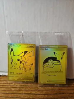 Sealed Pokemon Celebrations Pikachu V & PokeBall UPC Gold Promo Cards 2021 25th. - Image 2