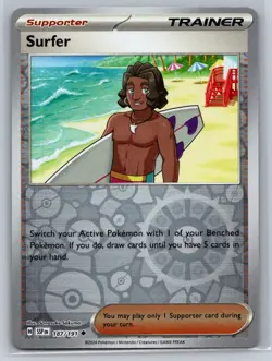Surfer #187/191 SV08: Surging Sparks Reverse Holo Uncommon - Pokemon Cards G32 - Image 1