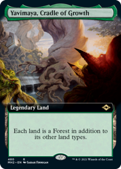 1x Yavimaya, Cradle of Growth - Foil - Extended Art NM-Mint, English Modern Hori - Image 1