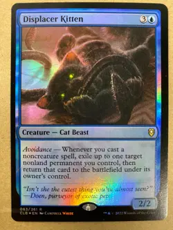 MTG 1x FOIL Displacer Kitten # 63 Commander Battle for Baldur's Gate Magic x1 NM - Image 1