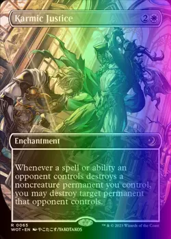 MTG Karmic Justice (65/103) Wilds of Eldraine Enchanting Tales NM FOIL - Image 1