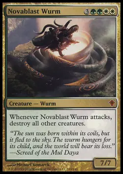 MTG Magic the Gathering Novablast Wurm (119/151) Worldwake LP - Image 1