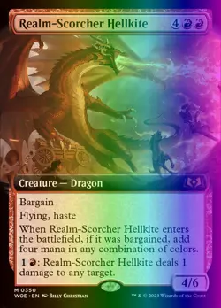 MTG Realm-Scorcher Hellkite (350/475) Wilds of Eldraine NM FOIL - Image 1