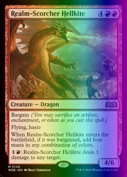MTG Realm-Scorcher Hellkite (145/475) Wilds of Eldraine NM FOIL - Image 1