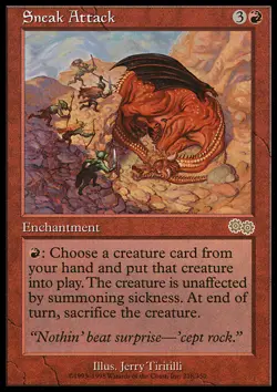 MTG Magic the Gathering Sneak Attack (218/356) Urza's Saga HP - Image 1