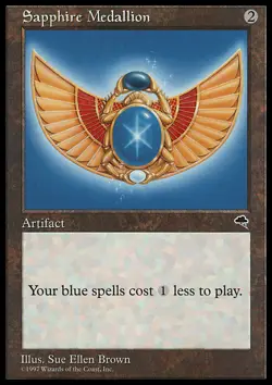 MTG Magic the Gathering Sapphire Medallion (306/350) Tempest MP - Image 1