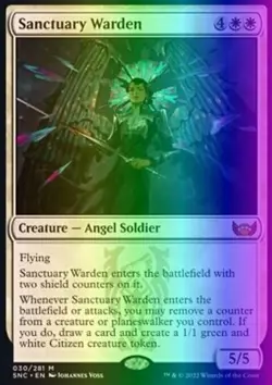 MTG Magic the Gathering Sanctuary Warden (30/547) Streets of New Capenna NM FOIL - Image 1