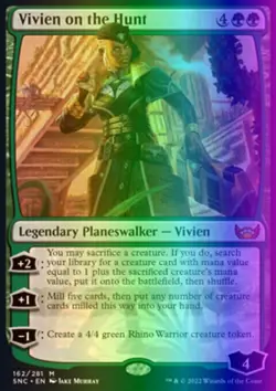 MTG Vivien on the Hunt (162/547) Streets of New Capenna NM FOIL - Image 1