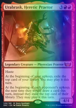MTG Urabrask, Heretic Praetor (129/547) Streets of New Capenna NM FOIL - Image 1