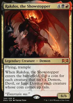 MTG Magic the Gathering Rakdos, the Showstopper (199/296) Ravnica Allegiance NM - Image 1