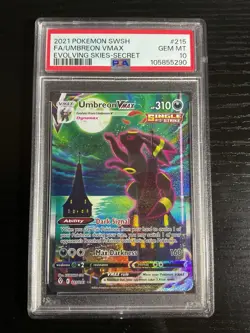 PSA 10 Umbreon VMAX Alternate Alt Art 215/203 Pokemon TCG English Gem Mint - Image 2