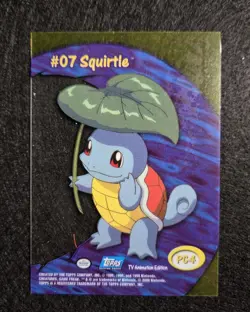 2000 Topps Pokemon TV Animation - PC4 #7 Squirtle - Clear Card - LP - Image 2