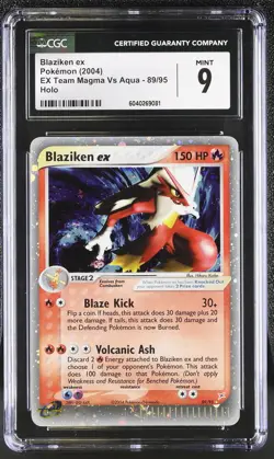 CGC 9 MINT Blaziken ex 2004 EX Team Magma Vs Aqua 89/95 Holo Pokemon Card - Image 1