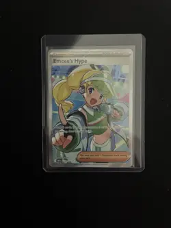 Pokemon Emcee's Hype 220/182 Destined Rivals Ultra Rare Full Art Holo NM - Image 1