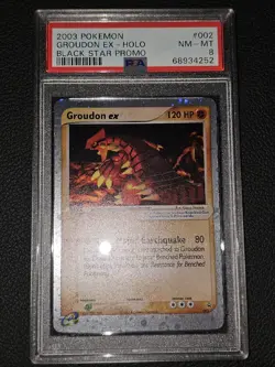 2003 POKEMON BLACK STAR PROMO #002 GROUDON EX-HOLO BLACK STAR PROMO PSA 8 - Image 1