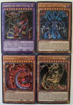 YuGiOh 4 Card Ultra Rare Sacred Beast Set Armityle + Raviel, Hamon, Uria DUSA - Image 1