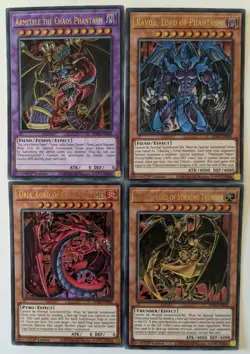 YuGiOh 4 Card Ultra Rare 1st Ed Sacred Beast Set Armityle + Raviel, Hamon, Uria - Image 1