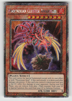 Phoenixian Cluster Amaryllis Yugioh RA04-EN136 Platinum Secret Rare PSR NM - Image 1