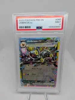 UMBREON EX PSA 9 2025 POKEMON SV PRISMATIC EVOLUTIONS #060 MINT GRADED TCG CARD - Image 1