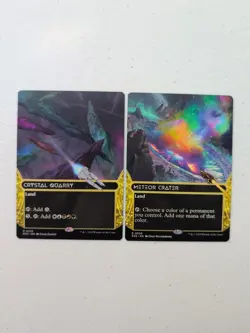 Meteor Crater & Crystal Quarry MTG Edge Of Eternities Borderless Rare Land Cards - Image 1