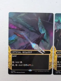 Meteor Crater & Crystal Quarry MTG Edge Of Eternities Borderless Rare Land Cards - Image 2