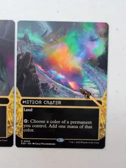 Meteor Crater & Crystal Quarry MTG Edge Of Eternities Borderless Rare Land Cards - Image 3