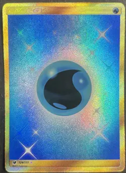 Water Energy - 124/111 - Pokemon Crimson Invasion Sun & Moon Secret Rare Card NM - Image 1