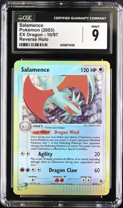 CGC 9 MINT Salamence 2003 EX Dragon 10/97 Reverse Holo Pokemon Card psa - Image 1