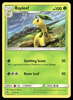 2018 Lost Thunder Set Pokemon Card 007 Bayleef LP - Image 1