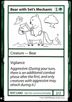 MTG Bear with Set's Mechanic (71/123) Mystery Booster Playtest Cards LP - Image 1