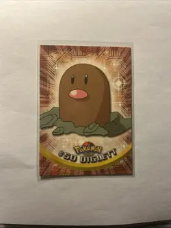 1999 Topps Blue Logo TV Animation Edition Series 1 Pokemon Card Diglett #50 NM - Image 1