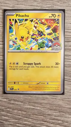 Pikachu Promo 2025 World Championships SVP EN 225 Pokemon Card Worlds in Hand - Image 1