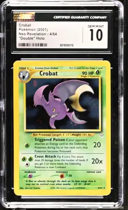 CGC 10 Crobat 2001 Neo Revelation 4/64 SWIRL Pokemon Card psa *Mislabled - Image 1