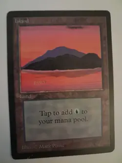 Island MP MTG Magic the Gathering Beta Basic Land (C) - Image 1