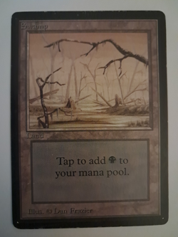 Swamp MP MTG Magic the Gathering Beta Basic Land (A) - Image 1