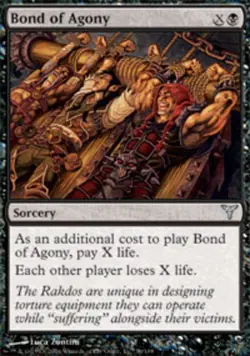 MTG Bond of Agony, Dissension, Heavily Played, English - Image 1