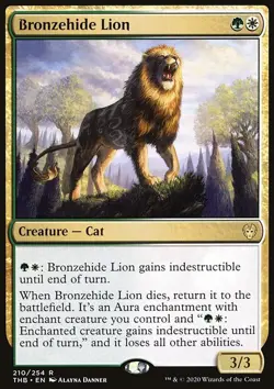 MTG Magic the Gathering Bronzehide Lion (210/372) Theros Beyond Death LP - Image 1