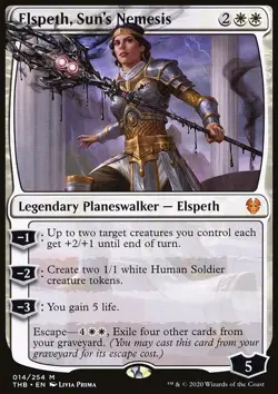 MTG Magic the Gathering Elspeth, Sun's Nemesis (14/372) Theros Beyond Death LP - Image 1