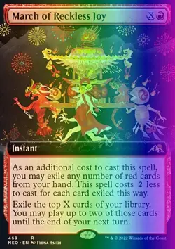 MTG March of Reckless Joy (469/574) Kamigawa Neon Dynasty LP FOIL - Image 1