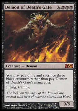 MTG Magic the Gathering Demon of Death's Gate (92/255) Magic 2011 LP - Image 1