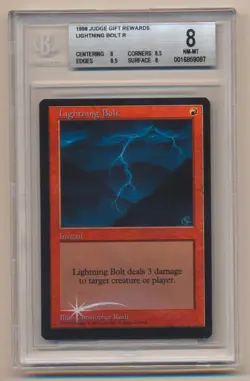 BGS 8 MTG Magic the Gathering Judge Promo FOIL Lightning Bolt NM/MINT Condition! - Image 1