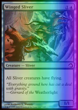 MTG Magic the Gathering Winged Sliver (4/41) PDS Slivers LP FOIL - Image 1